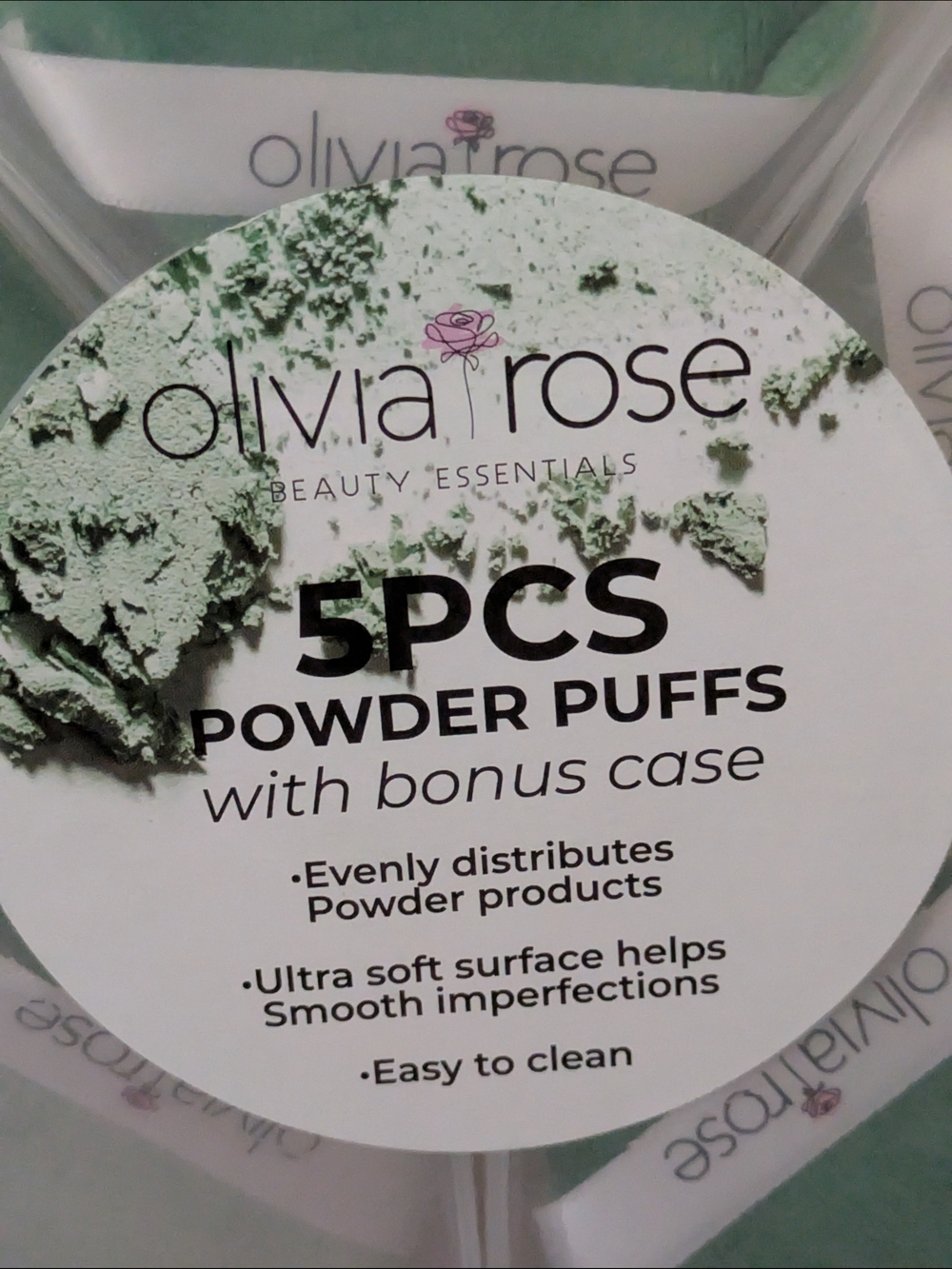 Powder Puffs 5PCS - Green - Picture 2 of 4